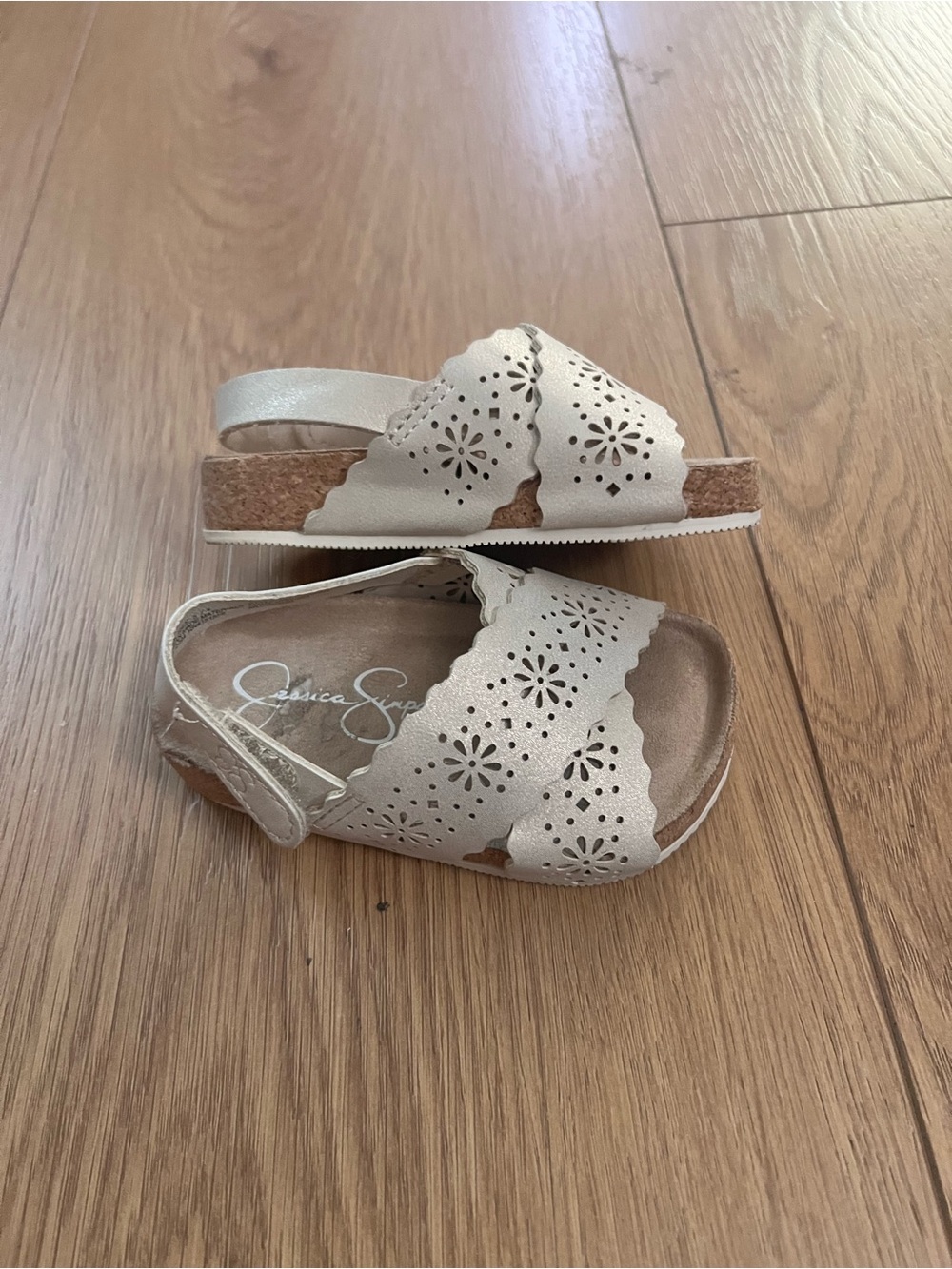 Jessica Simpson Cream Floral Cutout Sandals